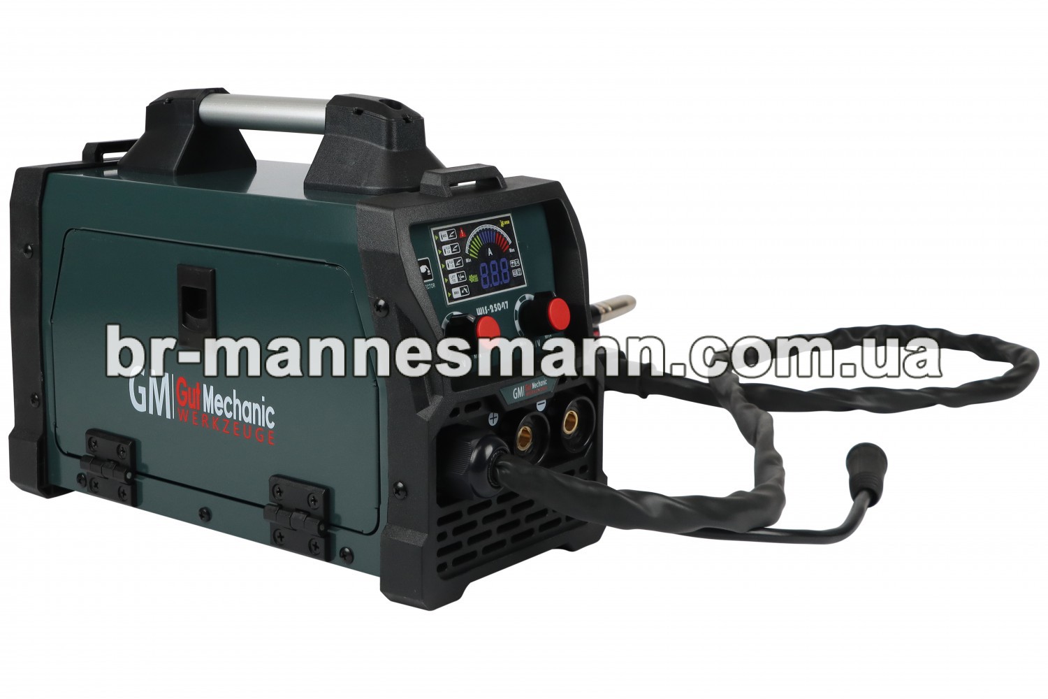 ІНВЕРТОР ЗВАРЮВАЛЬНИЙ MIG/MMA/TIG (НАПІВАВТОМАТ) GUT MECHANIC 4.7KVA 10-250A (ДРІТ 0.8-1MM, ЕЛЕКТРОДИ 1.6-4.0MM) WIS25047 - фото 4